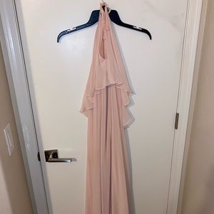 light pink bridesmaid formal dress